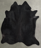 Solid Black XX-Large Brazilian Cowhide Rug 7'6"H x 6'9"W #A53397 by Hudson Hides