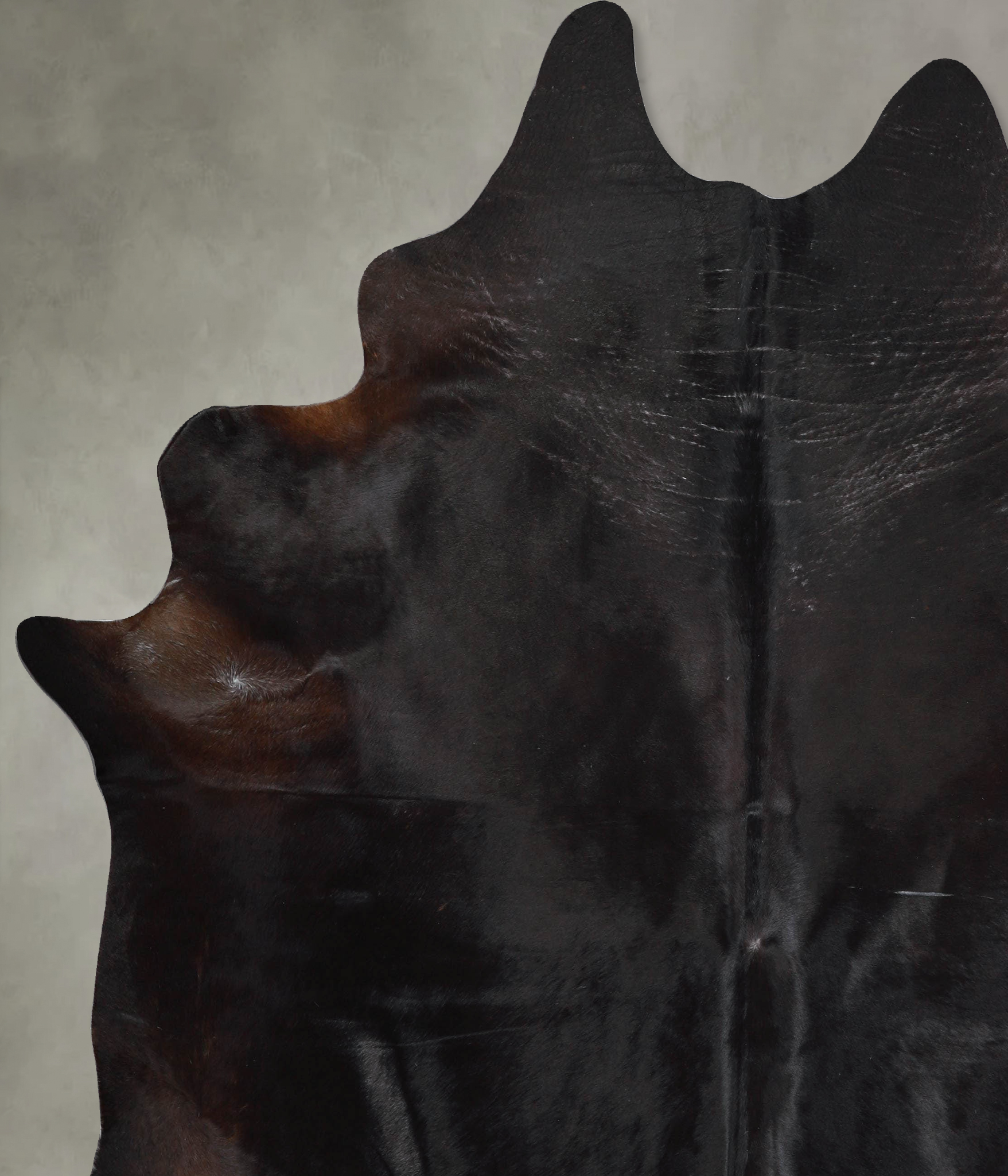Solid Black Cowhide Rug #A53399