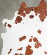 Brown and White X-Large Brazilian Cowhide Rug 7'2"H x 6'6"W #A53400 by Hudson Hides