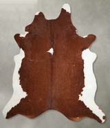 Brown and White Regular XX-Large Brazilian Cowhide Rug 8'1"H x 7'5"W #A53402 by Hudson Hides
