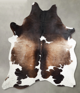 Chocolate and White X-Large Brazilian Cowhide Rug 7'5"H x 6'4"W #A53411 by Hudson Hides