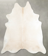 Ivory with Beige X-Large Brazilian Cowhide Rug 7'2"H x 6'10"W #A53415 by Hudson Hides
