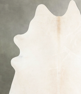 Ivory with Beige X-Large Brazilian Cowhide Rug 7'2"H x 6'10"W #A53415 by Hudson Hides