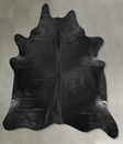 Solid Black XX-Large Brazilian Cowhide Rug 8'0"H x 7'3"W #A53424 by Hudson Hides