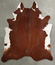 Brown and White Regular XX-Large Brazilian Cowhide Rug 8'9"H x 7'7"W #A53448 by Hudson Hides