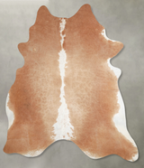 Beige and White X-Large Brazilian Cowhide Rug 7'4"H x 6'5"W #A53455 by Hudson Hides