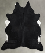 Solid Black XX-Large Brazilian Cowhide Rug 8'7"H x 7'6"W #A53457 by Hudson Hides