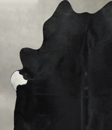 Solid Black XX-Large Brazilian Cowhide Rug 7'11"H x 7'10"W #A53461 by Hudson Hides