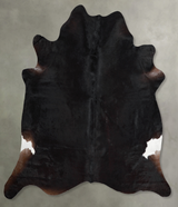 Solid Black X-Large Brazilian Cowhide Rug 6'11"H x 7'0"W #A53475 by Hudson Hides