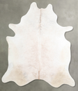 Ivory with Beige X-Large Brazilian Cowhide Rug 7'6"H x 6'5"W #A53481 by Hudson Hides