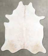 Ivory with Beige X-Large Brazilian Cowhide Rug 7'6"H x 6'5"W #A53481 by Hudson Hides