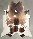 Chocolate and White XX-Large Brazilian Cowhide Rug 7'7"H x 7'4"W #A53525 by Hudson Hides