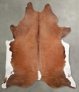 Brown and White Regular XX-Large Brazilian Cowhide Rug 7'8"H x 6'9"W #A53528 by Hudson Hides