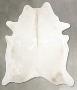 Ivory with Beige XX-Large Brazilian Cowhide Rug 7'10"H x 6'10"W #A53537 by Hudson Hides