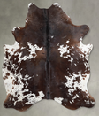 Chocolate and White X-Large Brazilian Cowhide Rug 7'1"H x 5'9"W #A53543 by Hudson Hides