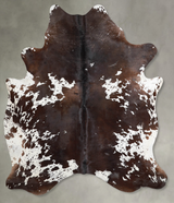 Chocolate and White X-Large Brazilian Cowhide Rug 7'1"H x 5'9"W #A53543 by Hudson Hides