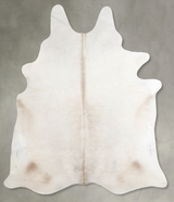 Ivory with Beige X-Large Brazilian Cowhide Rug 7'2"H x 6'3"W #A53554 by Hudson Hides