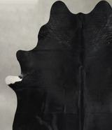 Solid Black XX-Large Brazilian Cowhide Rug 8'9"H x 7'5"W #A53555 by Hudson Hides