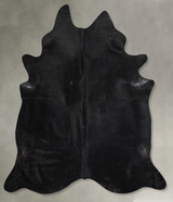 Solid Black XX-Large Brazilian Cowhide Rug 7'11"H x 7'1"W #A53574 by Hudson Hides