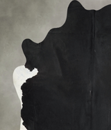Solid Black X-Large Brazilian Cowhide Rug 7'4"H x 6'6"W #A53580 by Hudson Hides