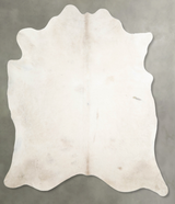 Ivory with Beige XX-Large Brazilian Cowhide Rug 7'8"H x 7'0"W #A53582 by Hudson Hides