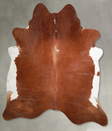 Brown and White Regular XX-Large Brazilian Cowhide Rug 7'7"H x 7'2"W #A53595 by Hudson Hides