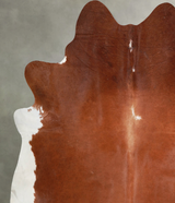 Brown and White Regular XX-Large Brazilian Cowhide Rug 7'7"H x 7'2"W #A53595 by Hudson Hides