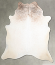 Ivory with Beige X-Large Brazilian Cowhide Rug 7'6"H x 6'6"W #A53597 by Hudson Hides