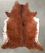 Medium Brindle X-Large Brazilian Cowhide Rug 7'0"H x 6'7"W #A53604 by Hudson Hides