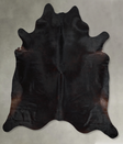 Solid Black XX-Large Brazilian Cowhide Rug 7'10"H x 7'1"W #A53612 by Hudson Hides
