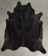Solid Black XX-Large Brazilian Cowhide Rug 7'10"H x 7'1"W #A53612 by Hudson Hides