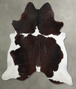 Chocolate and White X-Large Brazilian Cowhide Rug 6'11"H x 6'10"W #A53627 by Hudson Hides
