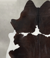 Chocolate and White X-Large Brazilian Cowhide Rug 6'11"H x 6'10"W #A53627 by Hudson Hides