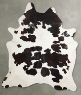 Chocolate and White X-Large Brazilian Cowhide Rug 7'10"H x 6'4"W #A53628 by Hudson Hides