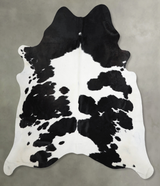 Black and White X-Large Brazilian Cowhide Rug 7'4"H x 6'6"W #A53630 by Hudson Hides