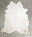 Ivory with Beige XX-Large Brazilian Cowhide Rug 7'9"H x 7'1"W #A53634 by Hudson Hides