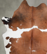 Chocolate and White X-Large Brazilian Cowhide Rug 7'8"H x 5'11"W #A53636 by Hudson Hides