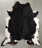 Chocolate and White XX-Large Brazilian Cowhide Rug 8'1"H x 7'3"W #A53640 by Hudson Hides