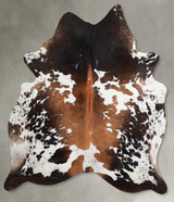 Chocolate and White X-Large Brazilian Cowhide Rug 7'6"H x 6'5"W #A53641 by Hudson Hides