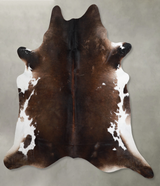 Chocolate and White XX-Large Brazilian Cowhide Rug 7'5"H x 7'7"W #A53648 by Hudson Hides