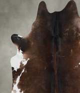 Chocolate and White XX-Large Brazilian Cowhide Rug 7'5"H x 7'7"W #A53648 by Hudson Hides
