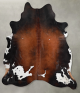 Chocolate and White XX-Large Brazilian Cowhide Rug 7'9"H x 6'7"W #A53653 by Hudson Hides
