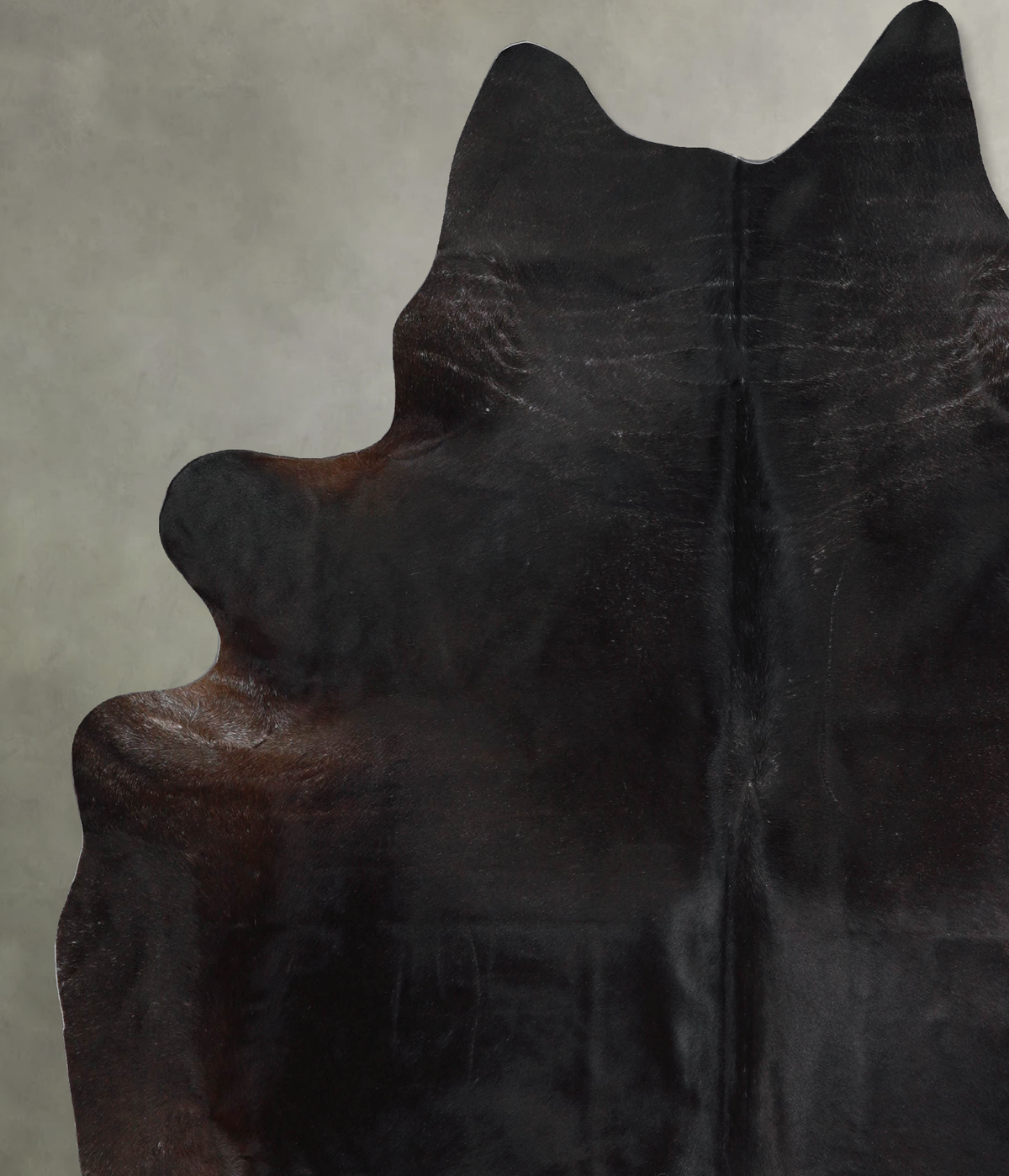 Solid Black XX-Large Brazilian Cowhide Rug 7'7"H x 6'9"W #A53669 by Hudson Hides