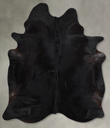 Solid Black XX-Large Brazilian Cowhide Rug 8'0"H x 6'7"W #A53673 by Hudson Hides