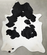 Black and White XX-Large Brazilian Cowhide Rug 8'1"H x 6'11"W #A53681 by Hudson Hides