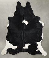 Black and White XX-Large Brazilian Cowhide Rug 7'10"H x 6'10"W #A53690 by Hudson Hides