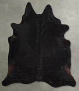 Solid Black XX-Large Brazilian Cowhide Rug 7'8"H x 7'1"W #A53691 by Hudson Hides