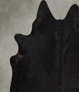 Solid Black XX-Large Brazilian Cowhide Rug 7'8"H x 7'1"W #A53691 by Hudson Hides
