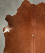 Solid Brown XX-Large Brazilian Cowhide Rug 7'8"H x 7'1"W #A53698 by Hudson Hides