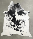 Salt and Pepper Black XX-Large Brazilian Cowhide Rug 8'1"H x 6'7"W #A53705 by Hudson Hides